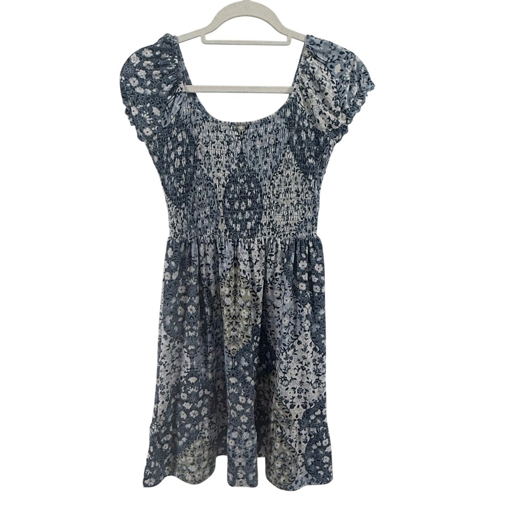 VTG Women's Size Medium Dress‎ Blue Y2K 90s Fairy Boho Floral Milkmaid Coquette
